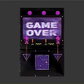 Vintage Arcade Machine Design With Game Over Screen Joysticks And Buttons