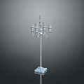 Elegant White Candelabra With Multiple Candle Holders And Square Base