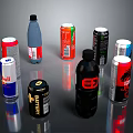 Various Energy Drink Cans And Bottles From Popular Brands On