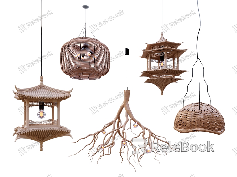 Chinese braided chandelier combination model