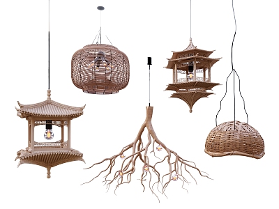 Chinese braided chandelier combination model