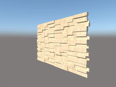 Natural Stone Feature Wall With Layered Slate Design And Textured Surface 3d model