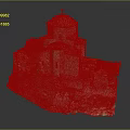 Ancient Stone Church With Red Domes Multiple Roofs Cross And Rocky Green Base