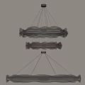 Modern Multi Layer Glass Chandelier with Metal Frame and Transparent Decorative Elements