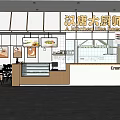 Chinese Style Mall Restaurant Home Like Kitchen Counter With Menu Screens And Dining Tables