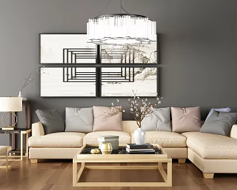 New Chinese-style corner sofa 3d model