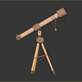 Vintage Copper Tripod Telescope for Viewing Stunning Scenic Landscapes and Skies