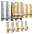 Gray White Yellow and Beige Striped Curtains for Home Interior Decor