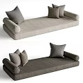Two Tone Sofa Benches With Gray Pillows For Modern Home Decor