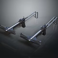 Two Industrial Metal Clamps With Sturdy Steel Construction And Modern Design