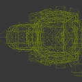 Fantasy Weapon Design With Stone Wood Structure Blue Glowing Eye And Golden Spikes
