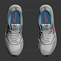 New Balance White Sneakers With Orange Blue Accents Mesh Upper And Sporty Design