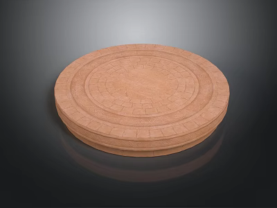 Circular Sculpture Carving With Intricate Geometric Patterns And Detailed Texture 3d model