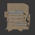 Mechanical Structure Featuring Metal Frame Stone Base Platform And Support Beams