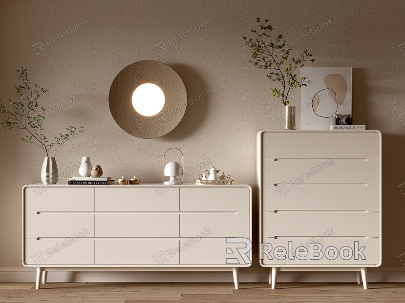 Cream Style Cabinet Whole Cabinet Sideboard Cabinet Balcony Cabinet Locker Entrance Cabinet model