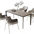 Modern Dining Table and Chair Combination Dining Chair Dining Table 3d model