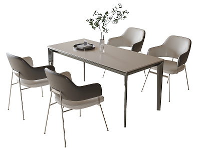 Modern Dining Table and Chair Combination Dining Chair Dining Table 3d model