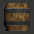 Rustic Decorative Wooden Barrel Furniture with Metal Hoops and Natural Wood