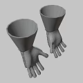 Ornate Metal Gauntlets Featuring Intricate Decorative Patterns And Gold Accents For Medieval Attire