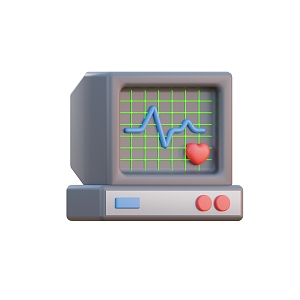 Electrocardiogram instrument computer honest computer cartoon computer 3d model