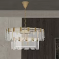 Elegant Gold Crystal Chandelier Featuring Intricate Decorative Design For Interior Space