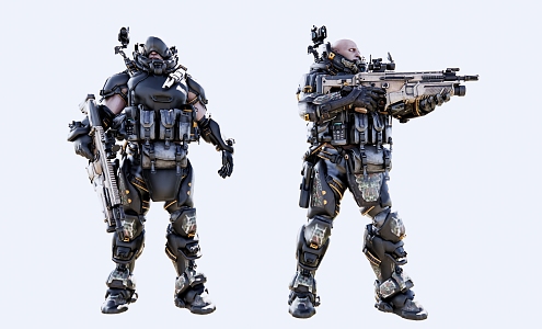 Modern Biochemical Warrior 3d model