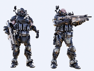 Modern Biochemical Warrior 3d model