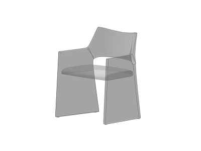 Sleek Modern Gray Accent Chair With Unique Armrest Structure And Comfortable Design For Home Living Room 3d model
