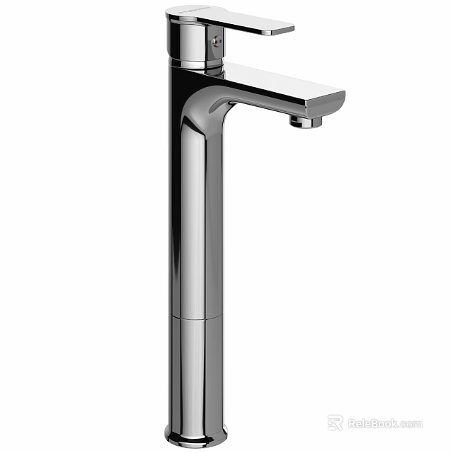 Modern Chrome Tall Faucet with Sleek Design and Polished Metal Finish 3d model 