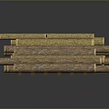 Stacked Natural Wooden Logs With Various Textures And Colors On Dark Background With Reflection