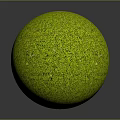 Lush Green Grass Covered Spherical Ball With Detailed Textured Surface On Dark Background 3d model