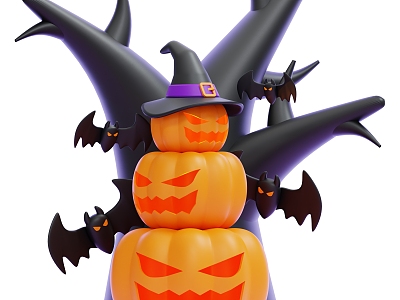 American Halloween Decorations Pumpkin Head Pumpkin Lantern Cartoon Halloween Decorations 3d model