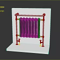 Modern Electric Radiator With Black Fins And Silver Brackets On White Base