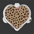 Heart Shaped Leopard Print Lifestyle Product With White Frame And Soft Surface