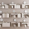 Cream Style Dressing Table Storage Cabinet Dressing Mirror Dressing Table Cosmetic Jewelry Box Dressing Table Accessories Dressing Table Makeup Chair Combination Dressing Table Stool 3d model