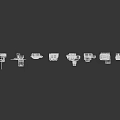 Various Mechanical Parts Including Gears Bearings And Metal Components Arranged On Black Background