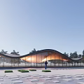 New Chinese Architecture Curve Exhibition Center 3d model