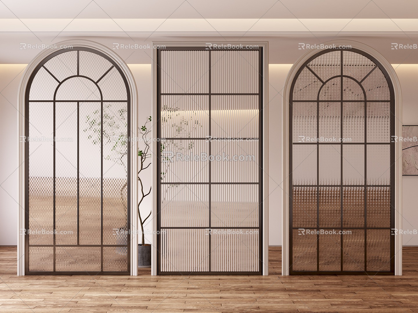 French Style Glass Partition American Style Glass Partition French Style Glass Window Screen Partition Changhong Glass Embossed Glass 3d model