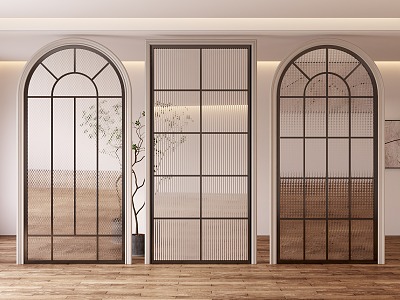 French Style Glass Partition American Style Glass Partition French Style Glass Window Screen Partition Changhong Glass Embossed Glass 3d model