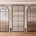 French Style Glass Partition American Style Glass Partition French Style Glass Window Screen Partition Changhong Glass Embossed Glass 3d model