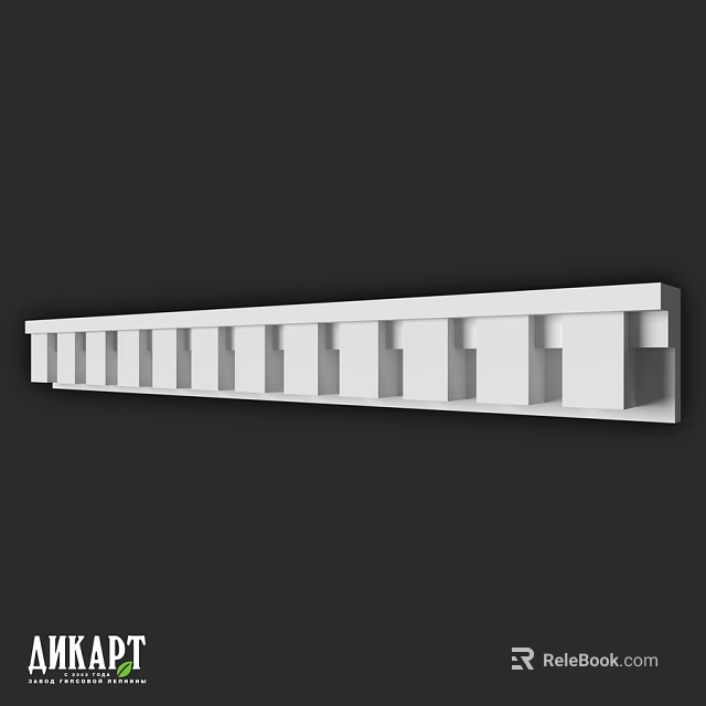 White Architectural Component Featuring Long Grooved Design And Decorative Structure 3d model 