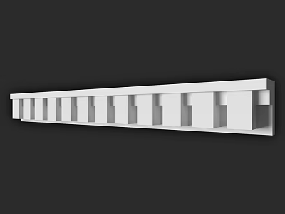 White Architectural Component Featuring Long Grooved Design And Decorative Structure 3d model