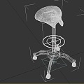 Modern bar stool universal wheel mobile stool 3d model