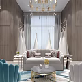 Elegant Bridal Shop Interior Featuring Wooden Walls Chandelier Wedding Dress Hangers Sofa Chairs And Rug