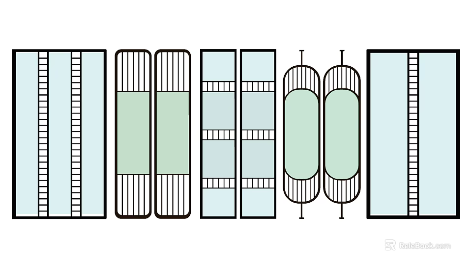 Stylish Modern Room Dividers With Vertical Stripes And Circular Panel Design 3d model
