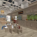 New Chinese Style Store Wen Chuang Store 3d model