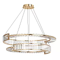 Modern Crystal Gold Chandelier With Multi Layer Circular Frame For Elegant Interior Lighting 3d model