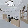 Modern Boutique Store Interior With Wooden Counters Display Shelves Soft Lighting And Open Layout