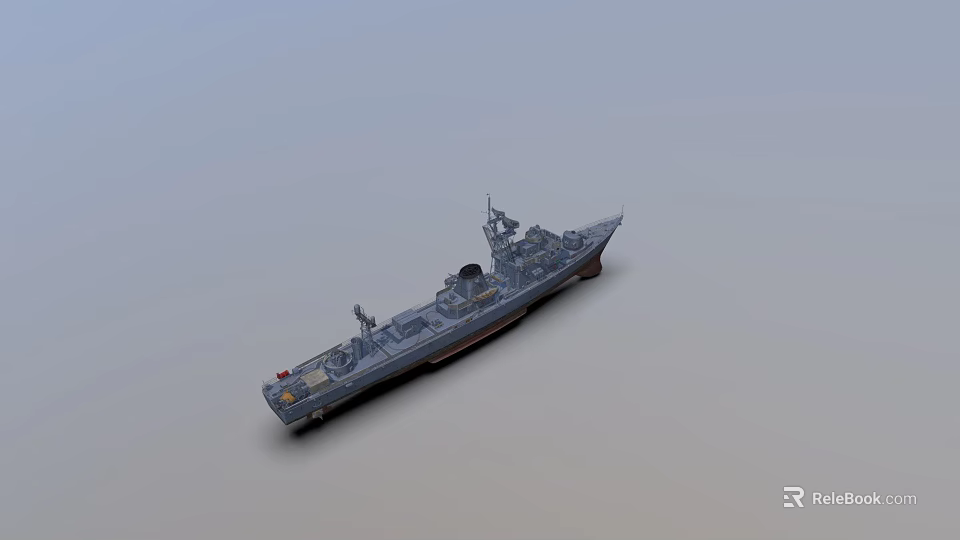 Detailed Warship 3D Model Featuring Superstructure Antennas And Deck Details 3d model 