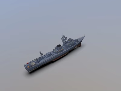 Detailed Warship 3D Model Featuring Superstructure Antennas And Deck Details 3d model